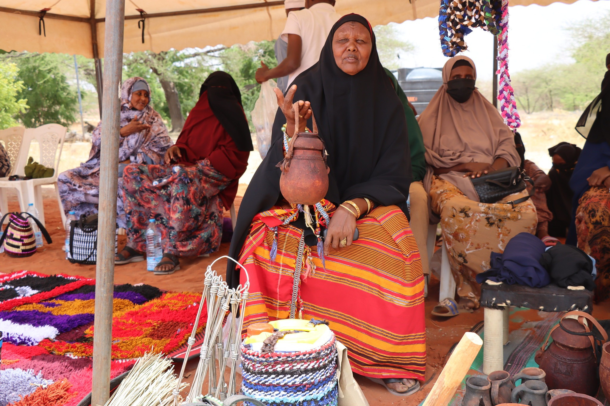 Entrepreneurs display products during the Wajir County Cooperatives Open Day.